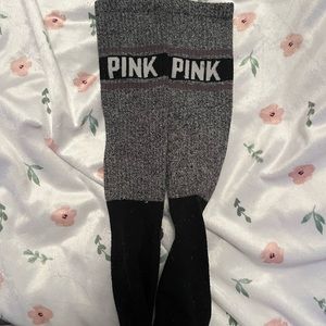 Victoria’s Secret pink gray long socks